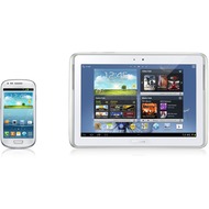 Samsung N8000 Galaxy Note 10.1 16GB (UMTS), weiß + i8190 Galaxy S3 mini, marble white NB