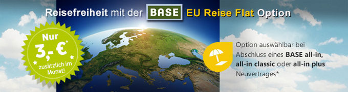 Smartphone-Reisefreiheit mit der BASE EU Reise Flat Option