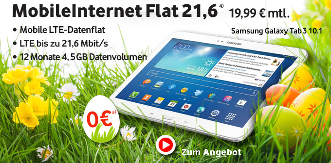 Mobile Internetflat 21,6 f&uuml;r nur 19,99 &euro; mtl.