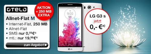 LG G3 s, white mit Allnet-Flat M Vertrag von otelo