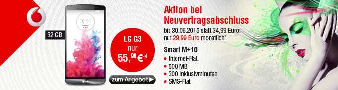 LG G3 32GB mit Smart M +10 Vertrag von Vodafone