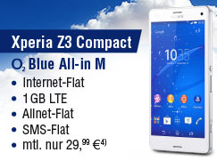Sony Xperia Z3 Compact, weiß mit Blue All-in M Vertrag
