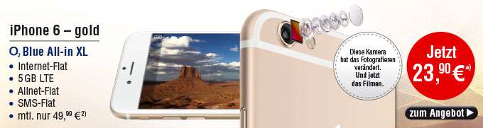 Apple iPhone 6 16GB, gold mit Blue All-in XL Vertrag