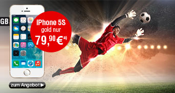 Apple iPhone 5S 32GB, gold mit Blue All-in L Vertrag von o2