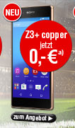 Sony Xperia Z3+, copper mit Blue All-in XL Vertrag von o2
