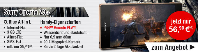 Sony Xperia Z3+, copper mit Blue All-in L Vertrag von o2