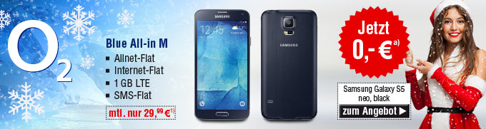 Samsung G903F GALAXY S5 neo, black mit Blue All-in M Vertrag von o2