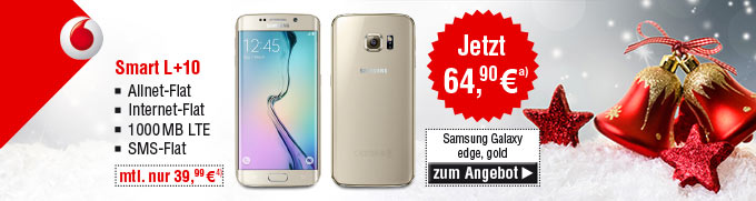 Samsung Galaxy S6 edge 32GB, gold mit Smart L +10 Vertrag von Vodafone