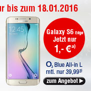 Samsung Galaxy S6 edge 32GB, gold mit Blue All-in L Vertrag von o2