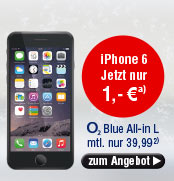Apple iPhone 6 16GB, Spacegrau mit Blue All-in L Vertrag von o2