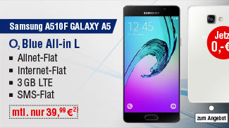 Samsung A510F GALAXY A5 (2016), white mit Blue All-in L Vertrag von o2
