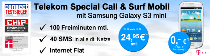Samsung s3 mini Aktion Telekom