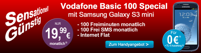 Samsung s3 mini Aktion Vodafone