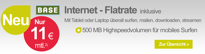 Base Internet Flatt 11,- Euro 
