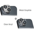 4smarts StyleGlass Kamera iPhone 14 / 14 Plus 2er Set Metal graphit + klar