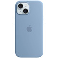 Apple Silikon Case iPhone 15 mit MagSafe (winterblau)