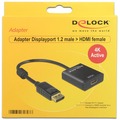  DeLock Adapterkabel DisplayPort 1.2 Stecker > HDMI Buchse, schwarz, breit