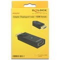  DeLock Adpater Displayport Stecker > HDMI Buchse schwarz