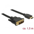 DeLock Kabel DVI 18+1 Stecker > HDMI-A Stecker 1,5 m