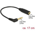 DeLock Kabel Klinkenstecker 3,5 mm 3 Pin gewinkelt > Klinkenbuchse 2,5 mm 3 Pin