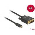 DeLock Kabel USB Type-C Stecker > DVI 24+1 Stecker DP-Alt Mode 4K 30 Hz 1 m sch