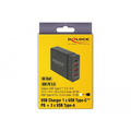  DeLock Netzteil extern USB Type-C PD3.0 + 3x USB A Buchse 60W+12W schwarz
