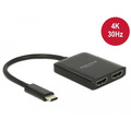 DeLock Splitter USB Type-C Stecker > 2 x HDMI Buchse DP-Alt Mode kompakt