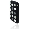 Rckseite Designbeispiel Incipio dotties fr iPhone 3G, schwarz mit grau-weien Punkten