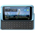 Frontansicht (Slider offen) Nokia E7 Communicator, blau