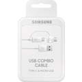 Samsung Datenkabel Micro-USB zu USB-A inkl USB-C Adapter, Weiß