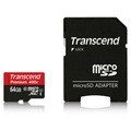  Transcend 64GB microSDXC Class 10 UHS-I 400x + SD Adapter