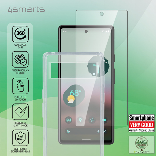 4smarts 360 Starter Set mit X-Pro Clear Glas+ Clear Hlle fr Google Pixel 6a -