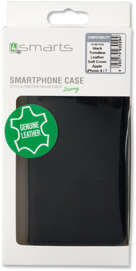 4smarts Flip-Tasche Trendline Genuine Leather mit Soft Cover fr Apple iPhone 8 / 7 schwarz -