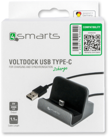 4smarts USB Typ-C Ladestation VoltDock 10W grau -