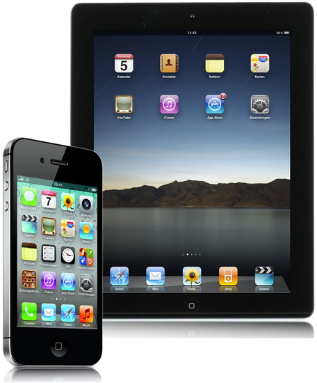 Apple iPhone 4s, 16GB, schwarz (NB) + iPad 2 Wi-Fi 16 GB, schwarz