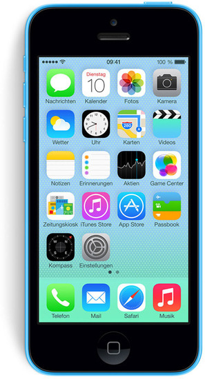 Apple iPhone 5C, 16GB, blau (Telekom) + Jabra Bluetooth Lautsprecher Solemate mini, blau -