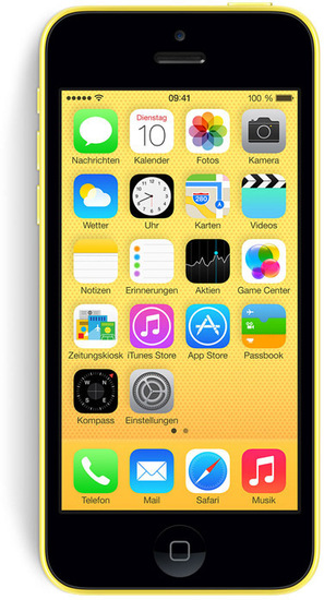 Apple iPhone 5C, 16GB, gelb (Telekom) + Jabra Bluetooth Lautsprecher Solemate mini, gelb -