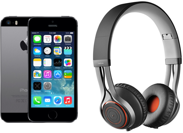 Apple iPhone 5s, 16GB, spacegrau (Telekom) + Jabra REVO WIRELESS, schwarz