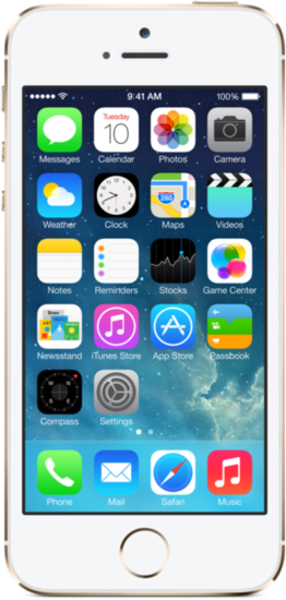 Apple iPhone 5s, 16GB, gold (Telekom) + Jabra REVO WIRELESS, wei -