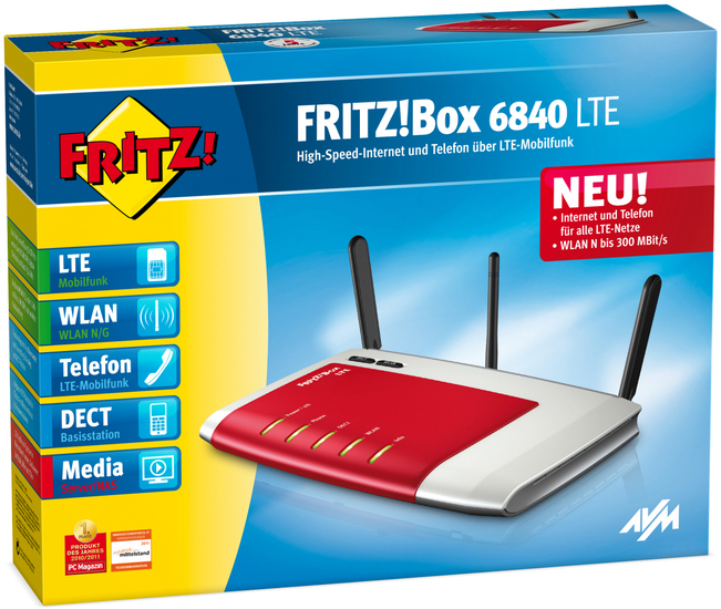 AVM FRITZ!Box 6840 LTE inkl. LTE 800 MIMO Antenne (mit Kabel) - Verpackung