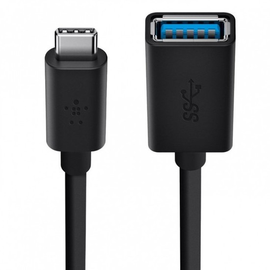 Belkin USB 3.1 Datenkabel USB-C -> USB-A Adapter 0,15m schwarz -