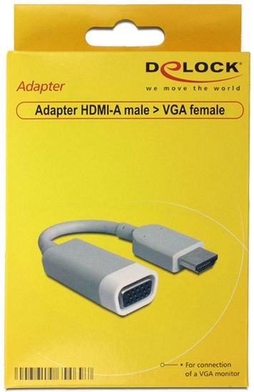 DeLock Adapter HDMI-A Stecker > VGA Buchse grau mit Kabel -