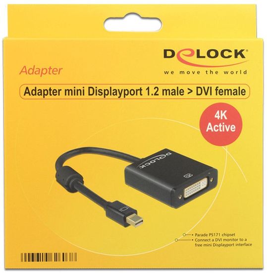 DeLock Adapter mini Displayport 1.2 Stecker > DVI Buchse 4K -