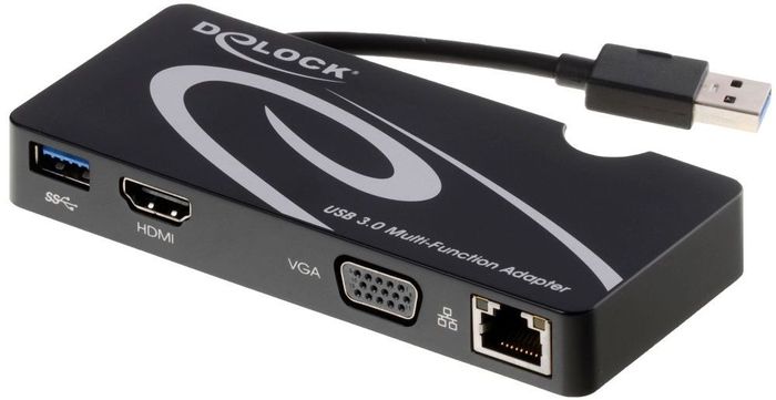 DeLock Adapter USB 3.0 zu HDMI + VGA + Gigabit