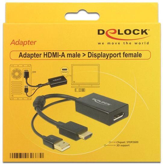 DeLock Adapterkabel HDMI-A Stecker > Displayport 1.2 Buchse -