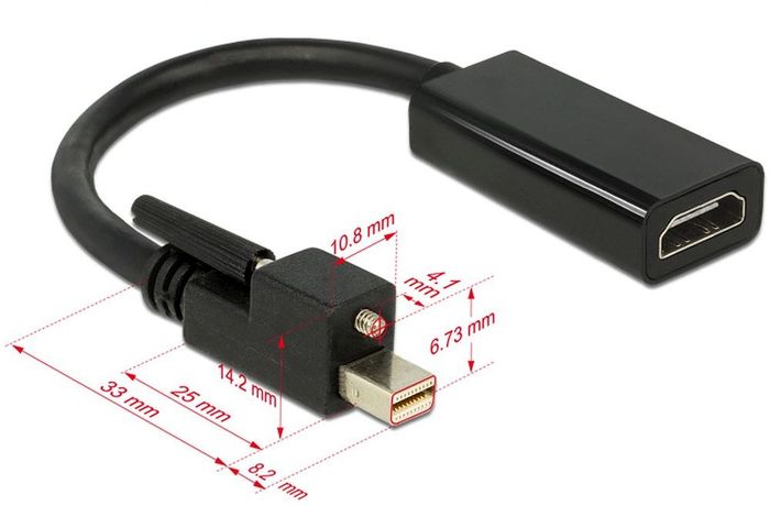 DeLock Adapterkabel mini Displayport 1.2 Stecker mit Schraub -