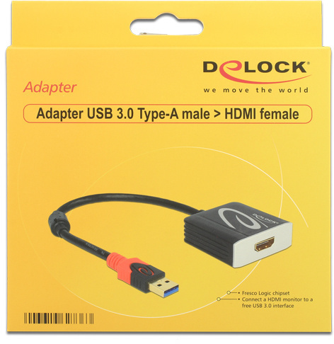 DeLock Adapterkabel USB 3.0 Stecker > HDMI Buchse schwarz -