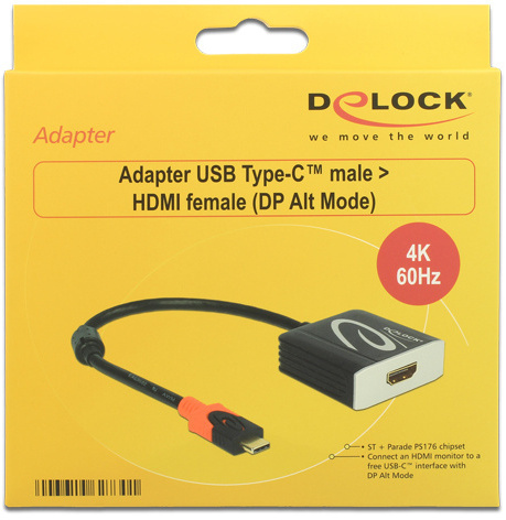 DeLock Adapterkabel USB Type-C Stecker > HDMI 4 K / 60 Hz -