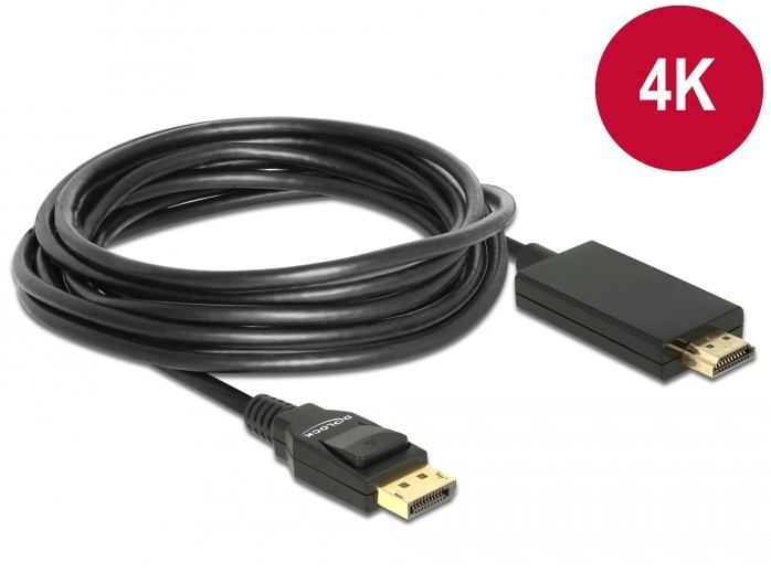 DeLock Kabel Displayport 1.2 Stecker > HDMI-A Stecker 5 m schwarz 4K -