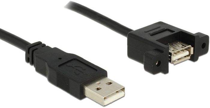 DeLock Kabel USB 2.0 A Stecker > USB 2.0 A Buchse 1m mit Schraubverbindung -
